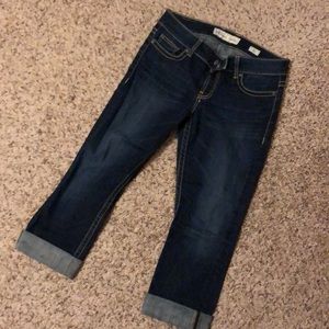 BKE dark wash cropped/Capri jeans